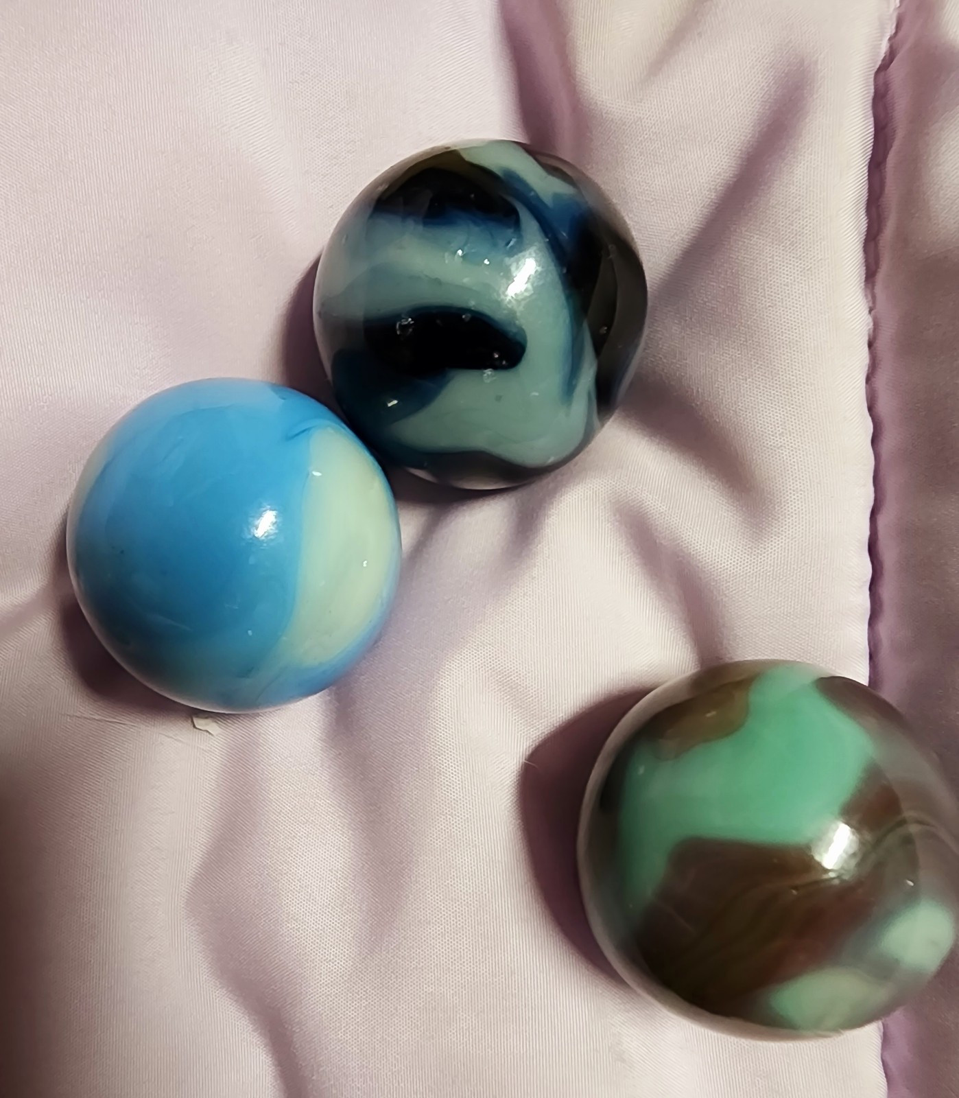 Three Large Vintage Christensen Uranium Marbles