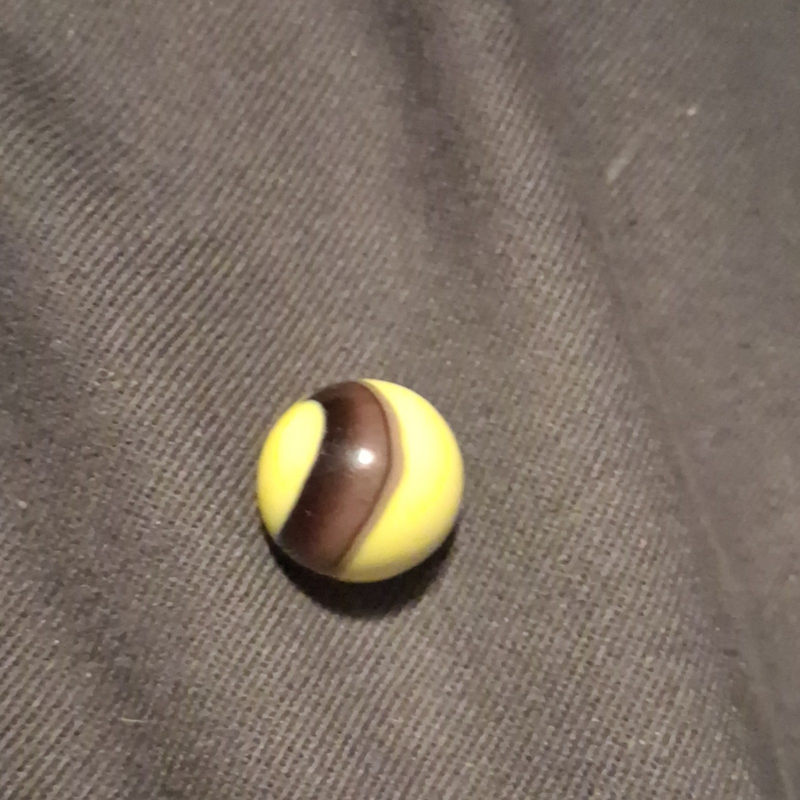 Yellow and Brown Swirl Machine Made Toy Marble for Ages 4-16 Years