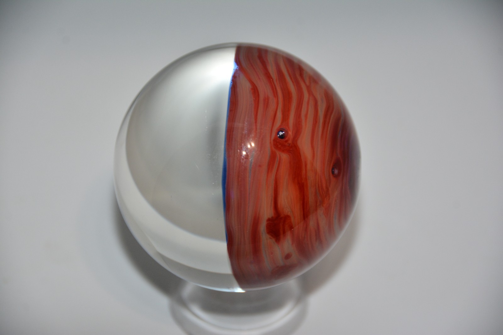 Contemporary art glass handmade borosilicate “flower” marble 2.153 inches tall