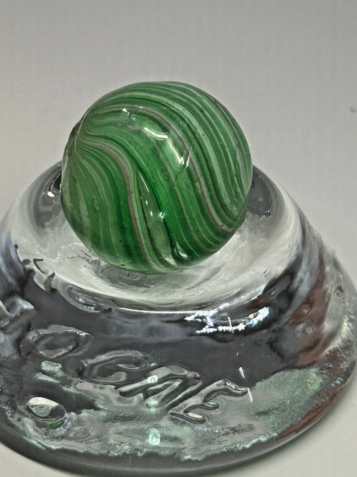 Antique German Joseph’s Coat Swirl Marble 11/16″ Mint- O15
