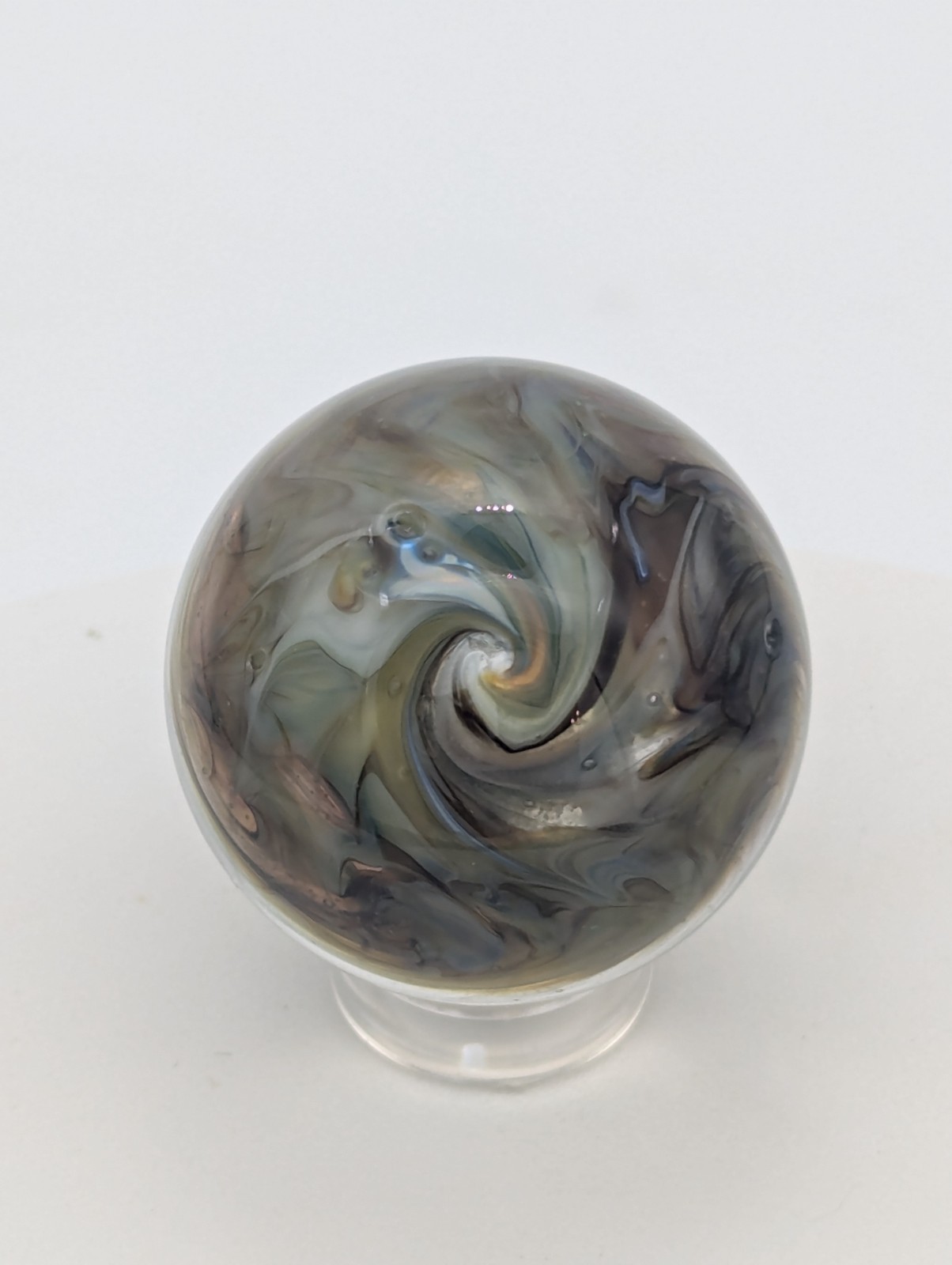 Handmade Glass Marble Blue & Green Implosion Galaxy Art 32mm Spacecore
