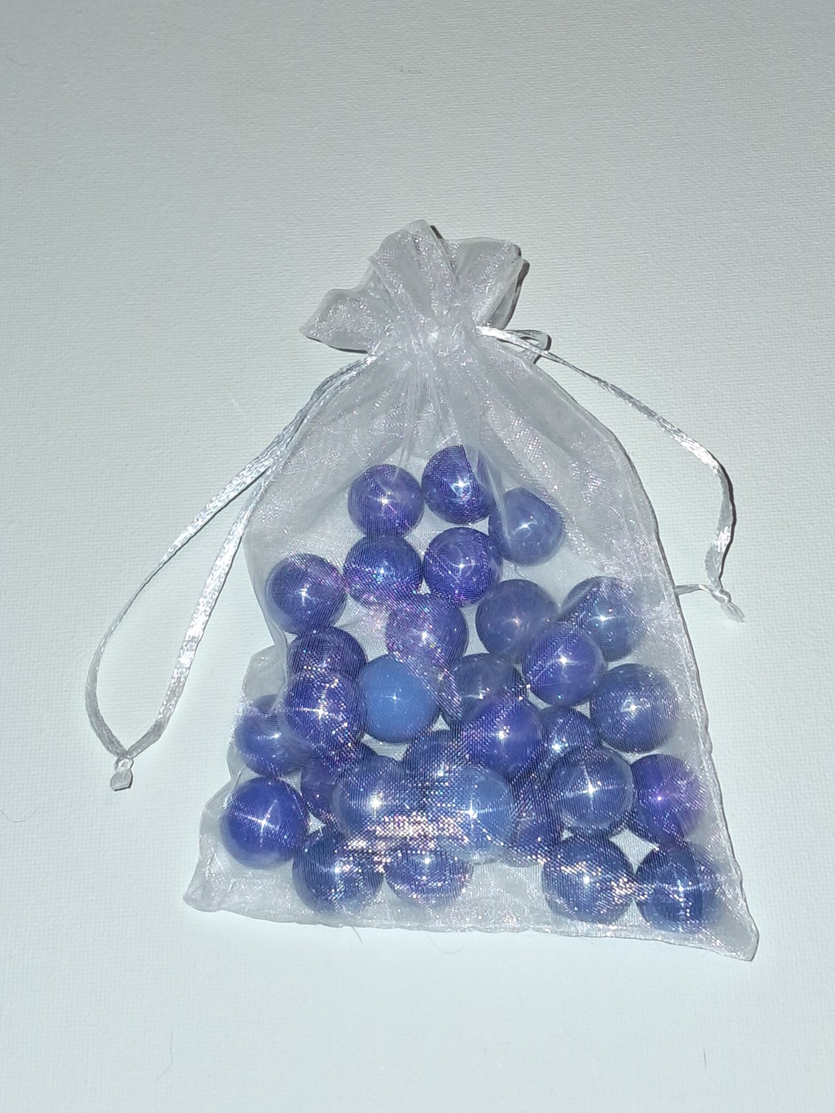 30 Blue Glass Machine Made Toy Marbles Set in Bag for Ages 8-11, 12-16, 17 & Up