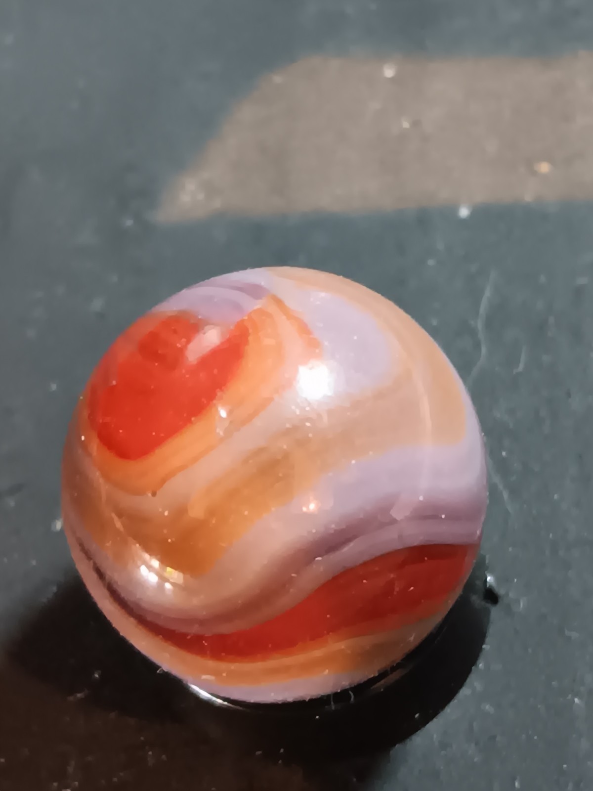 Vintage Akro Agate Red Purple early Corkscrew. Great Specimen Mint