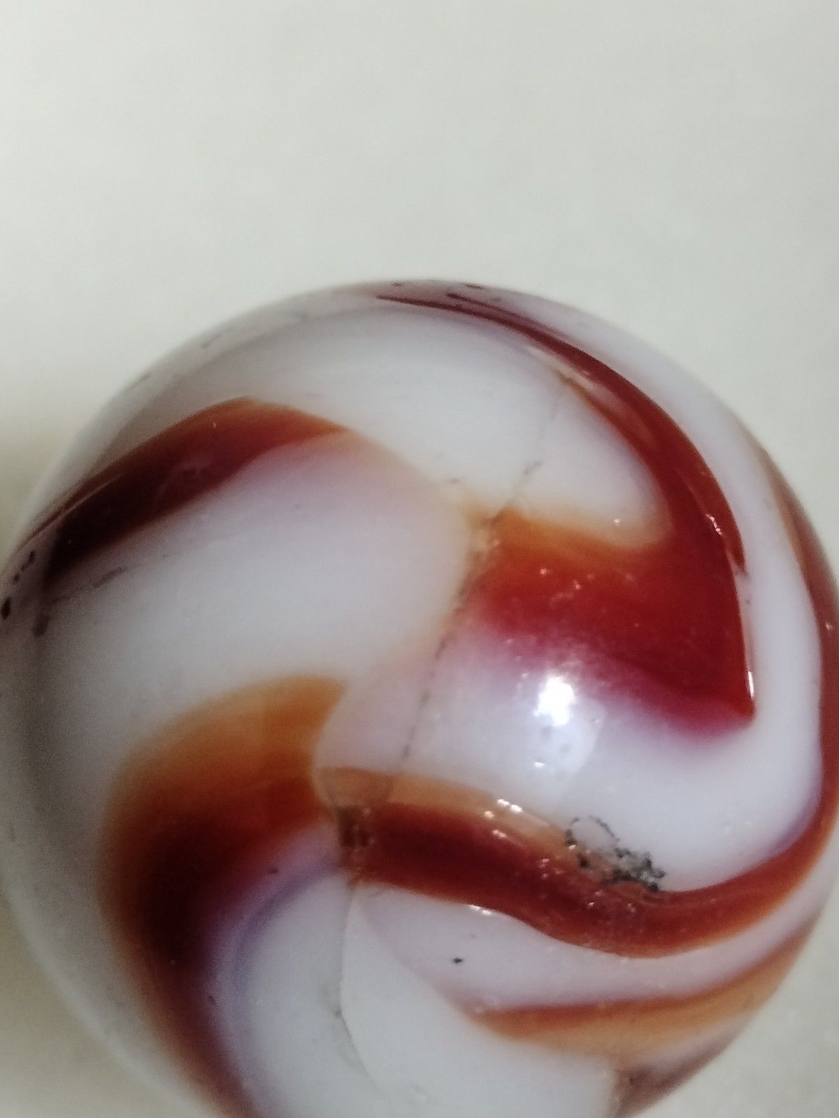 Peltier Red Zebra SHOOTER Marble 13/16 Inches NLR Miller Swirl