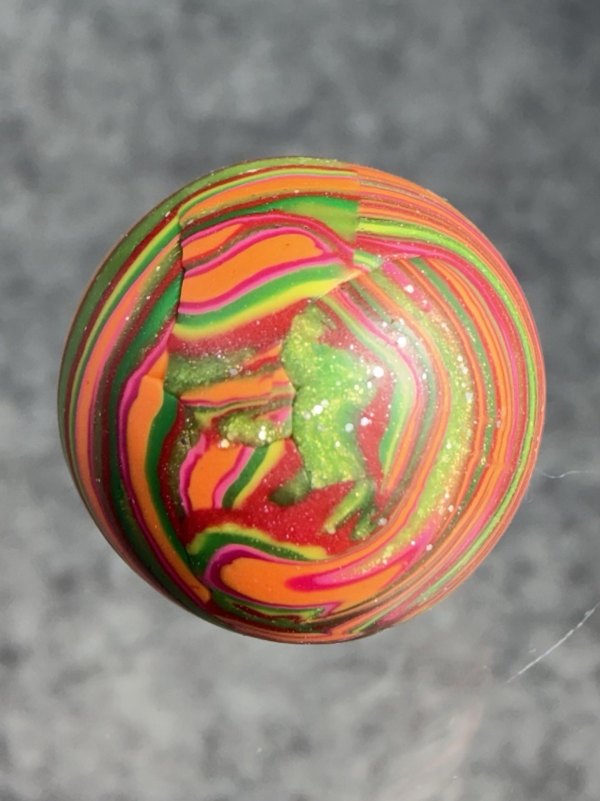 Handmade Marble – CAC Fantasy Striped Opaque- Electric Watermelon