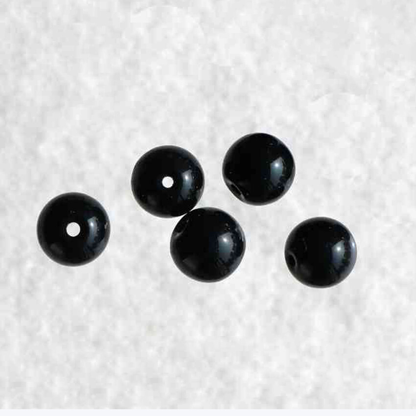 1mm-100mm Pure Black Crystal Glass Balls Marbles No Hole / With Hole Eye Beads