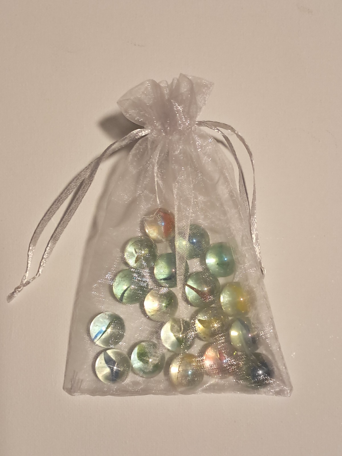Bag of 18 Cat’s Eye Machine Made Glass Toy Marbles for Ages 8-11, 12-16, 17 & Up