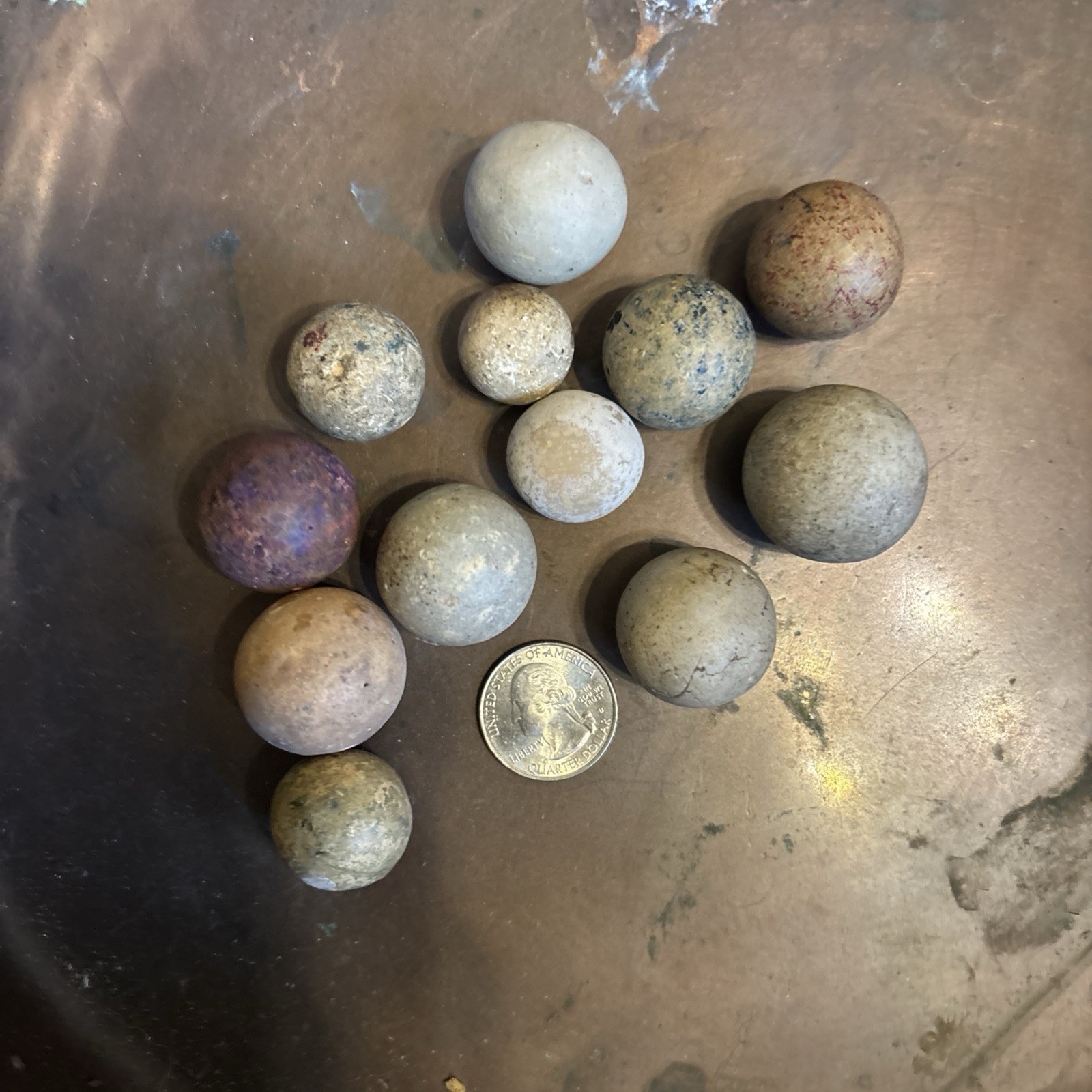 Vintage Clay Marbles Group of 350 Plus-estate Collection