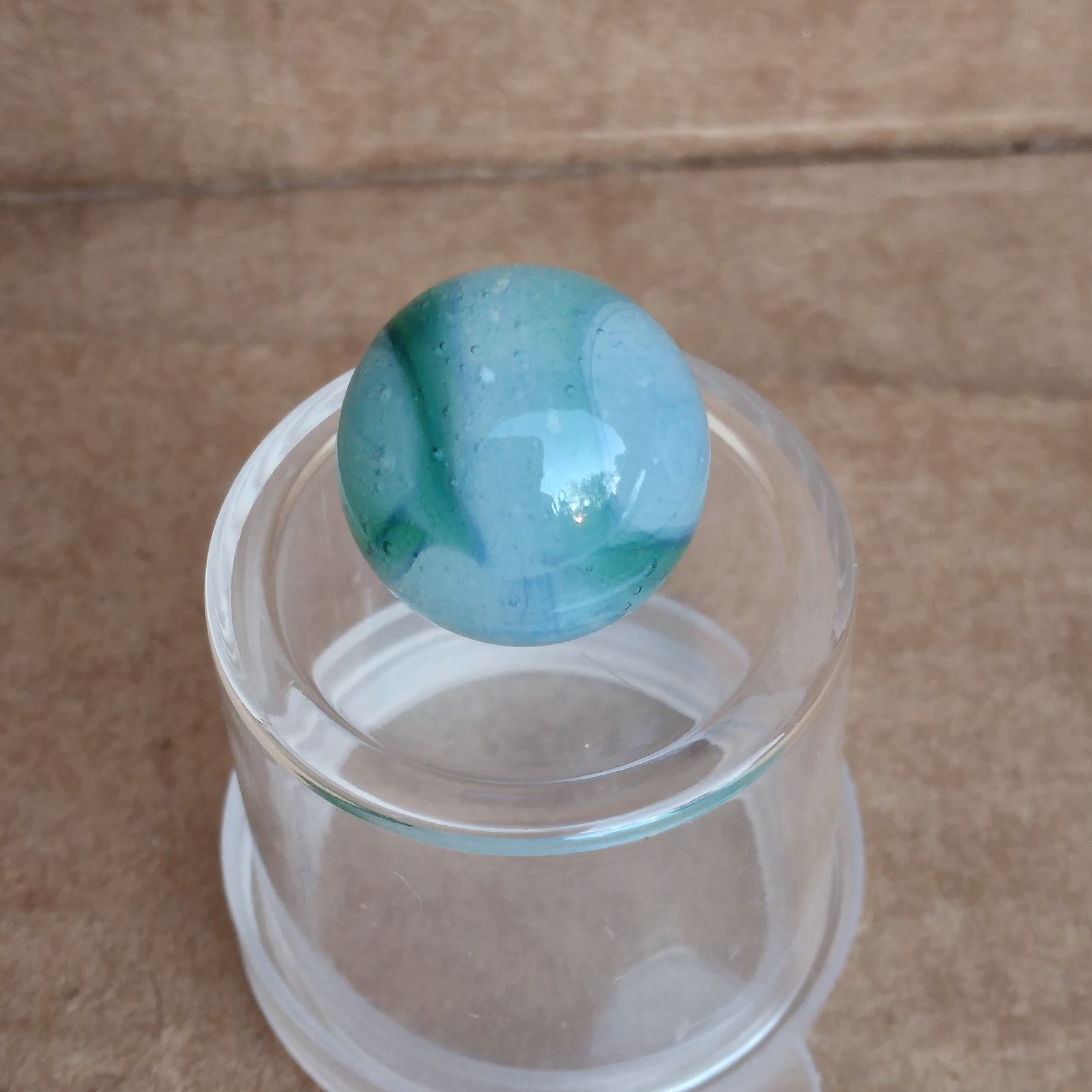 .57″ Vintage Rainbo Marble- Seedy Blue Green- Kokomo Peltier