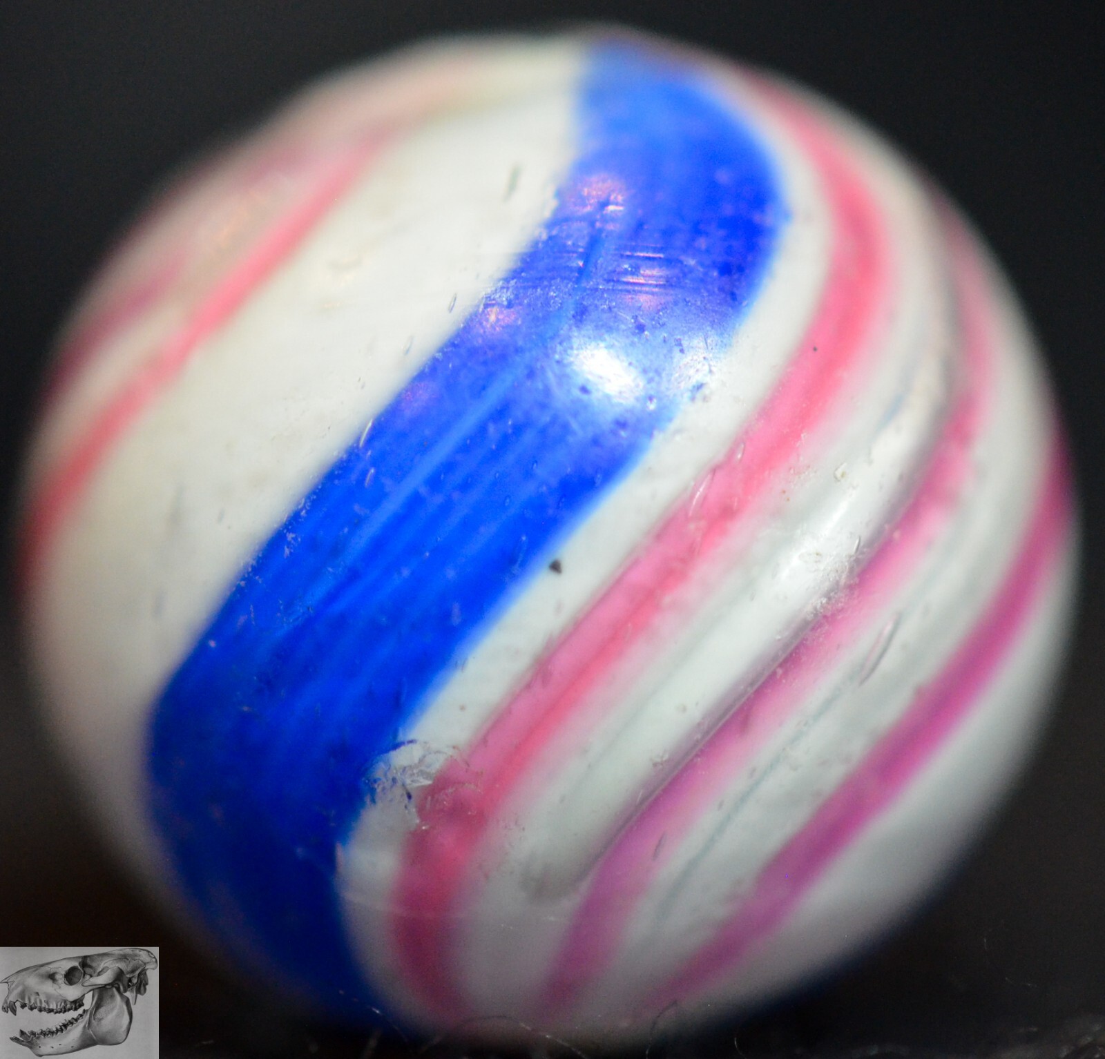 Handmade Peppermint Swirl Marble, 11/16 in, Near Mint+, Germany 1860-1920, S1053