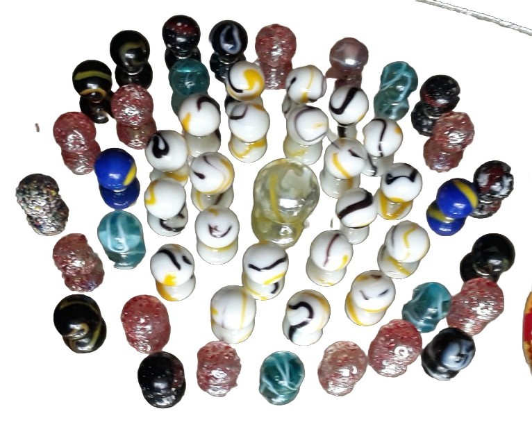 New (2025) in Bag 50 Traditional Marbles 49+1 Shooter 100% Glass Made In Mexico