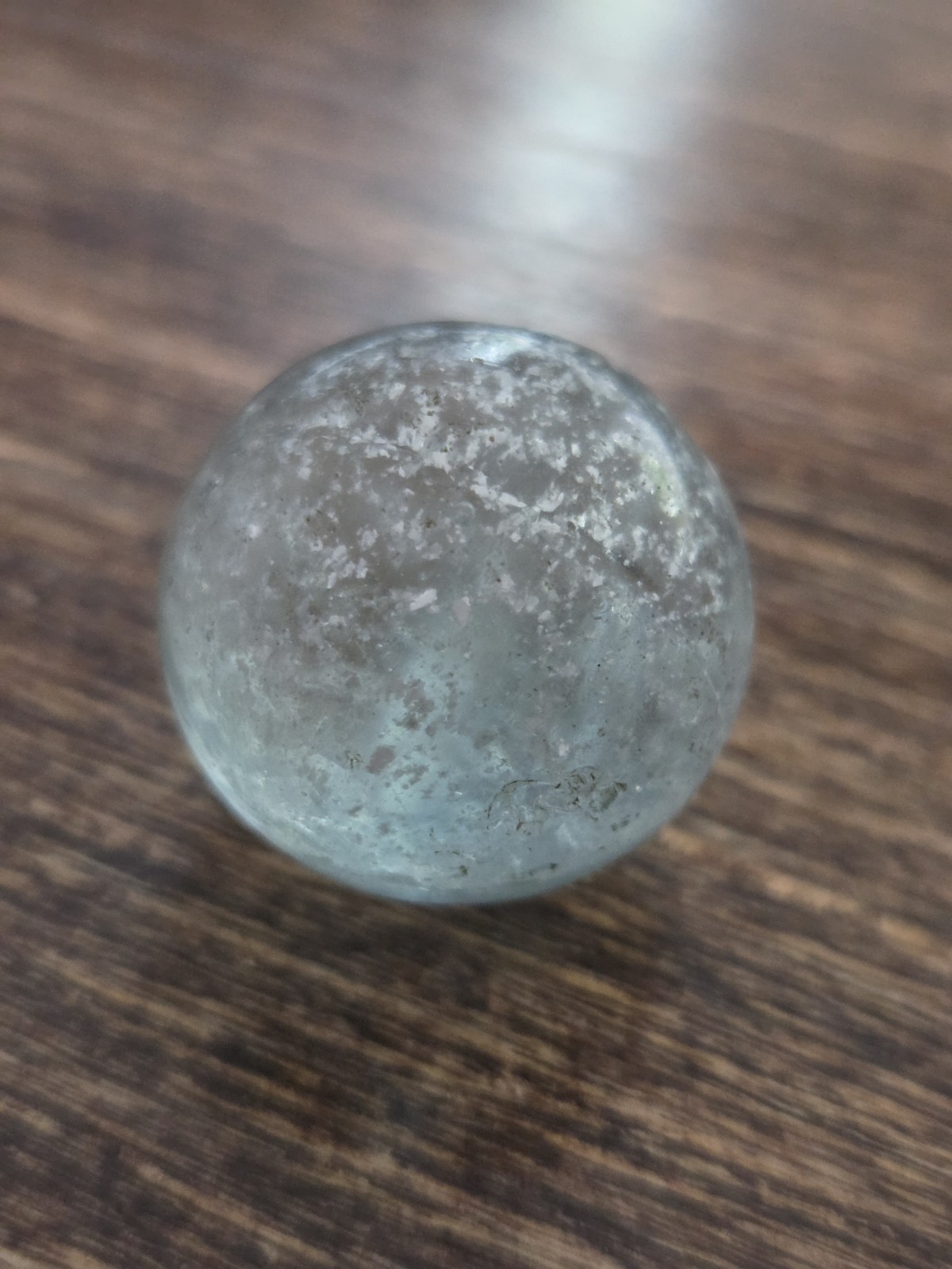 .91″ Vintage German Handmade Mica Marble Clear