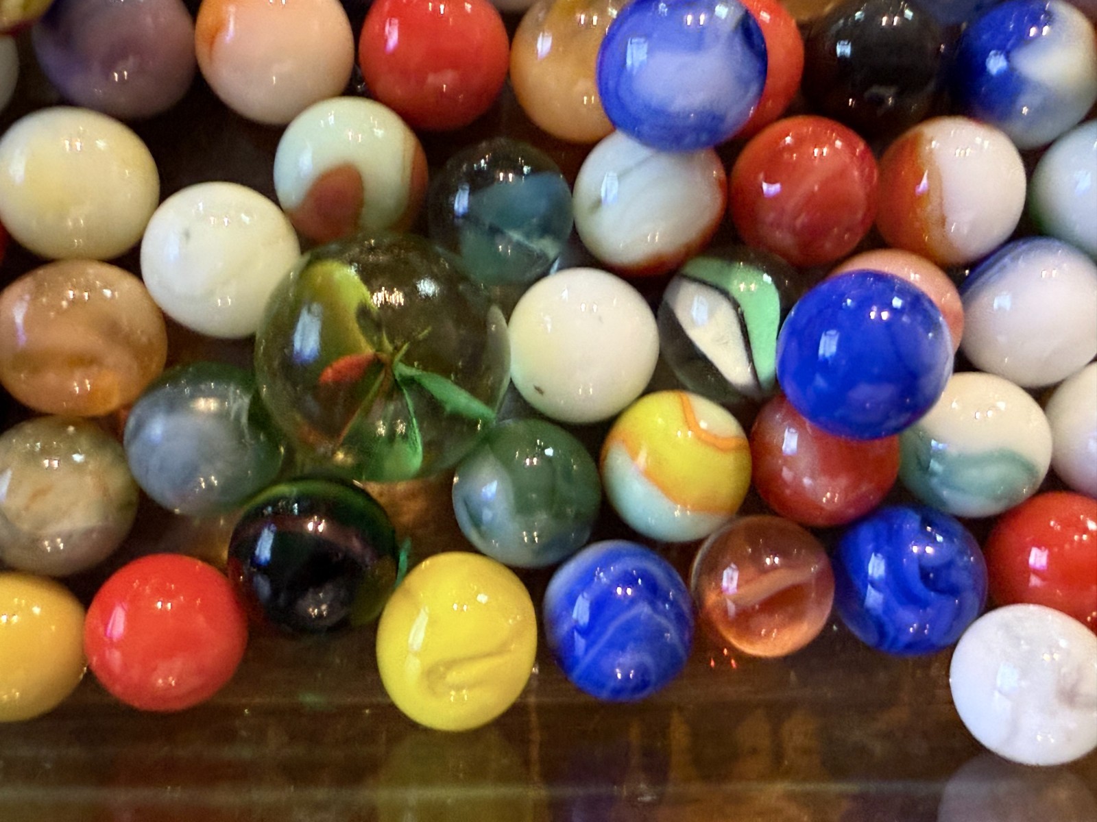 Vintage Marbles (Slags, Swirls, Cats Eyes, Bennies, Etc).Each lot varies Lot#130