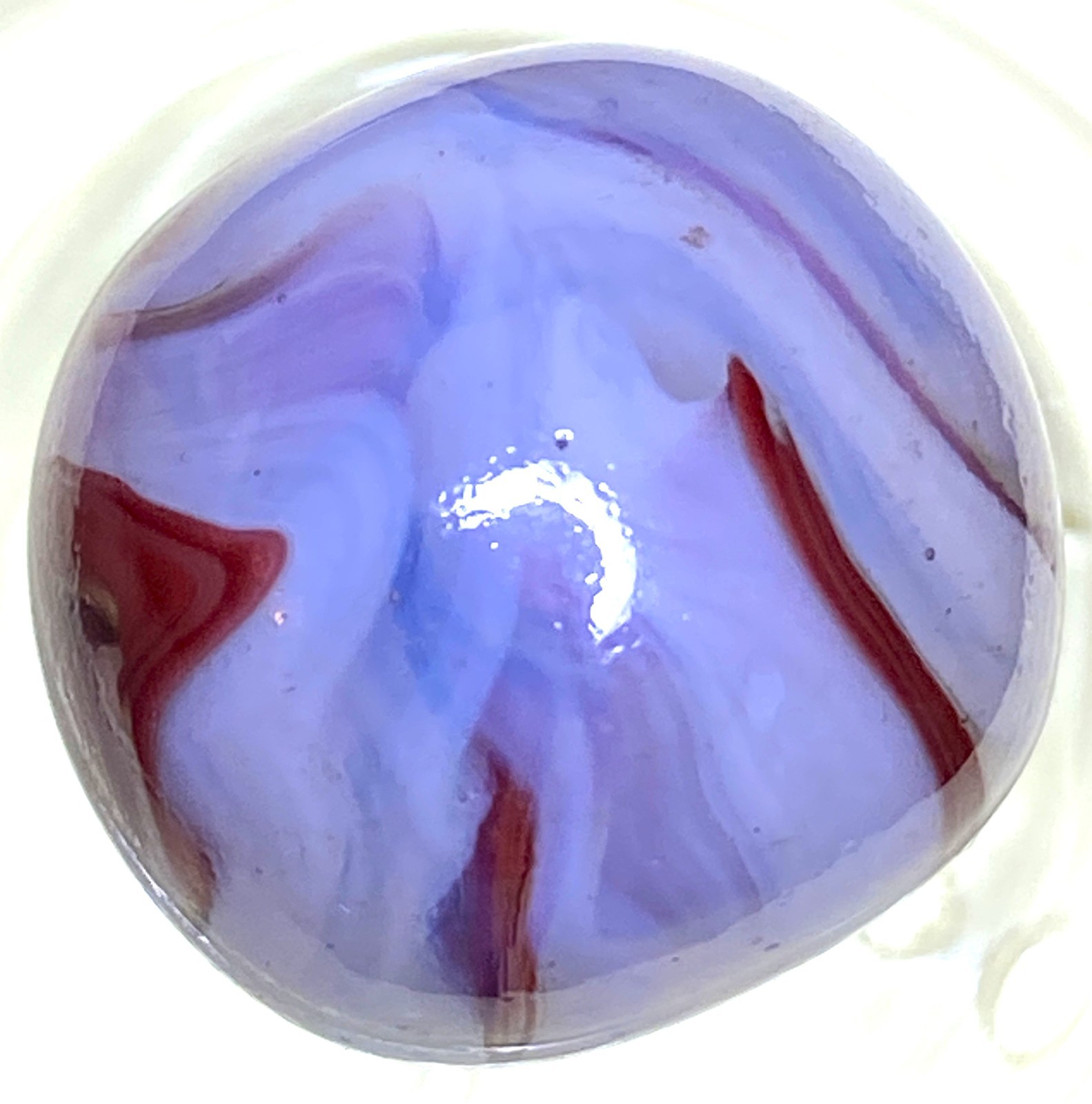 OXBLOOD FLAMES CONTRASTY COLORS TRANSPARENT OOR SWIRLED SHOOTER .73/4/5″ M694