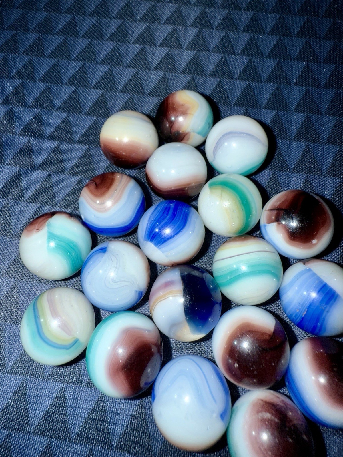 Vintage Glass Swirl Marble Akro Agate Vitro Peltier Marbles Lot Of 19