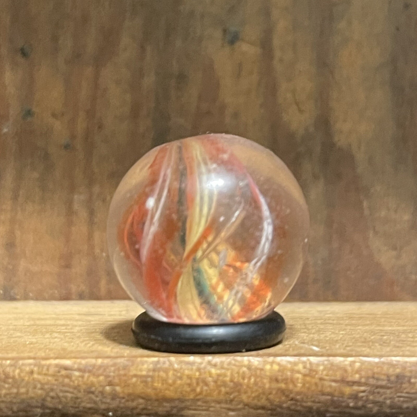 Antique German Handmade Ribbon Core Marble 17/32” Mint(-) | (108)