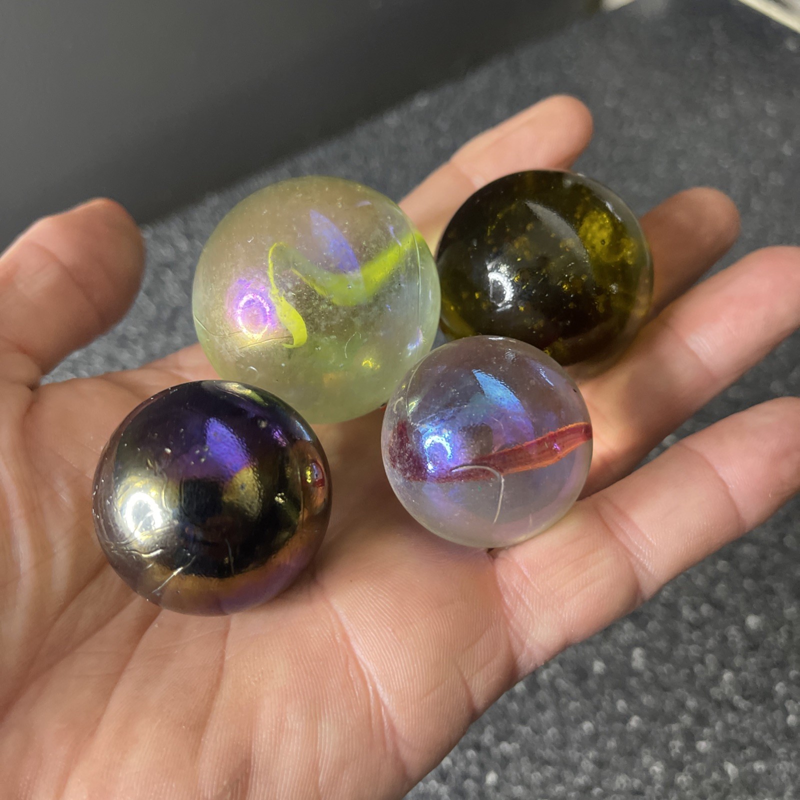 Vintage Oversized Shooter Marbles Lot Of 4