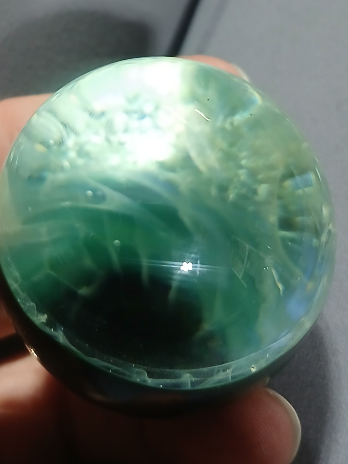Shattered Dreams Hand Blown Silver Fumed Vortex Marble. Please Read Description