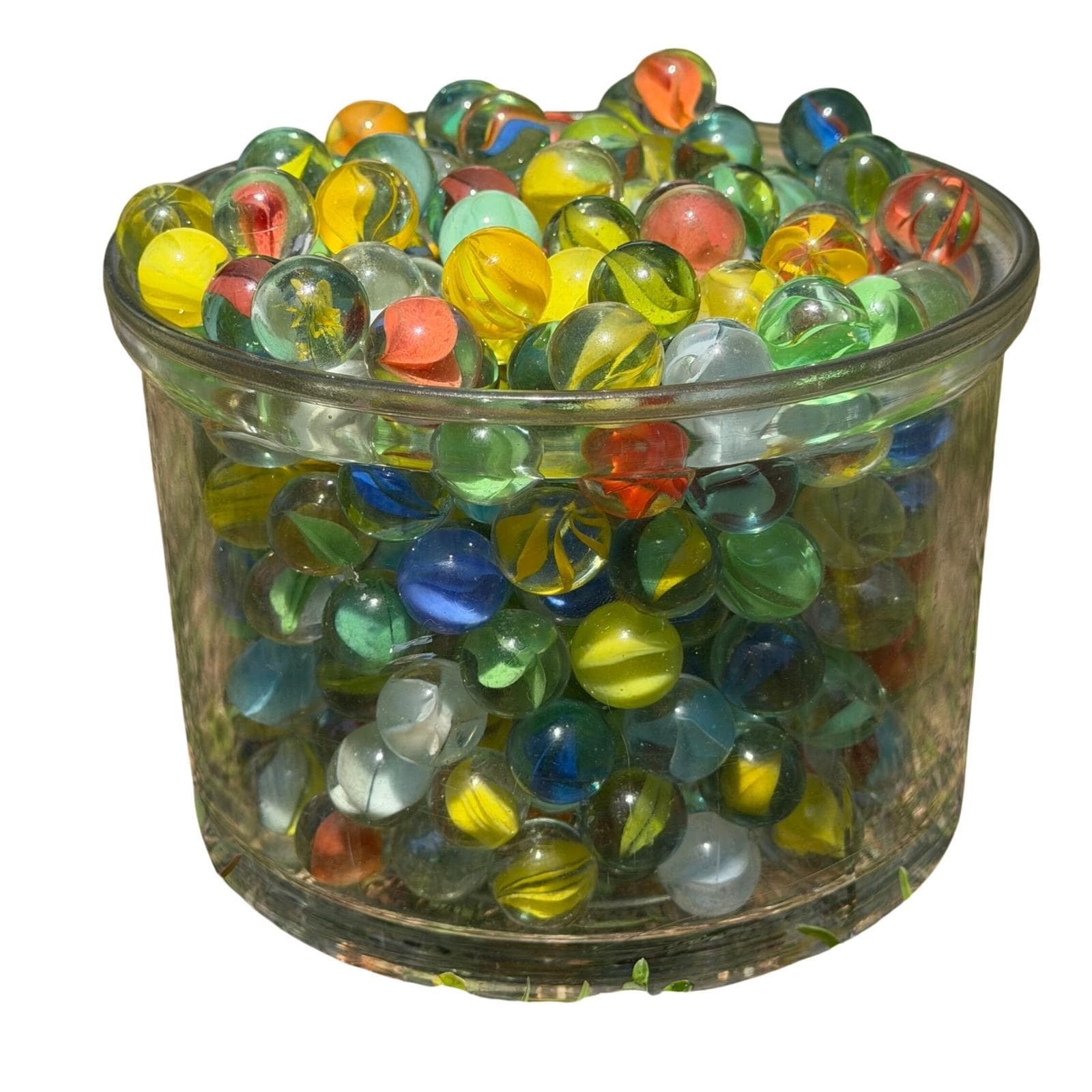 25 Count Mixed Glass Marbles Vintage Modern Cats Eye Multicolor Bulk Lot