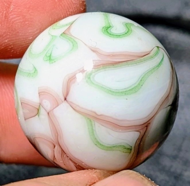 1 & 1/16″+ Massive Busy Veiligglas Opaque Swirl 1950s/1960s Vintage Marbles MM