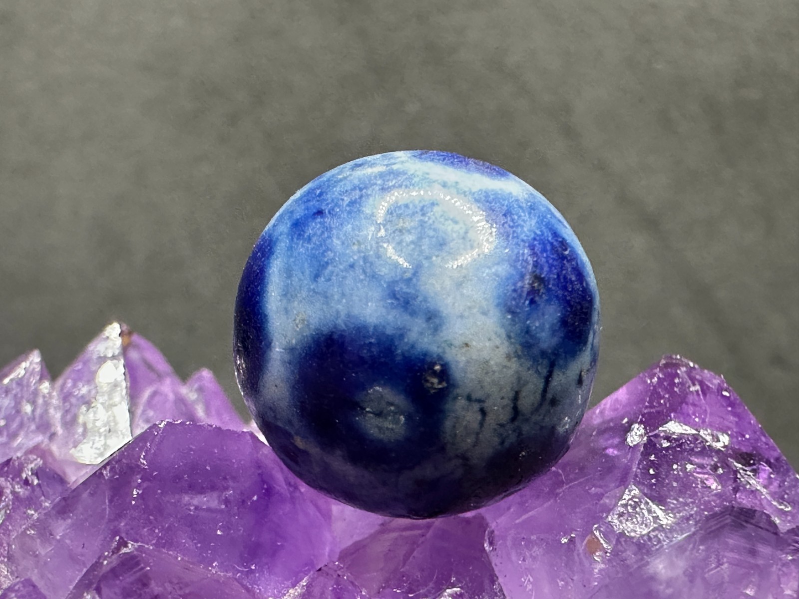 Classic Antique Vintage Handmade Clay Bennington Marble – Bold Blue – .65″ Nice!