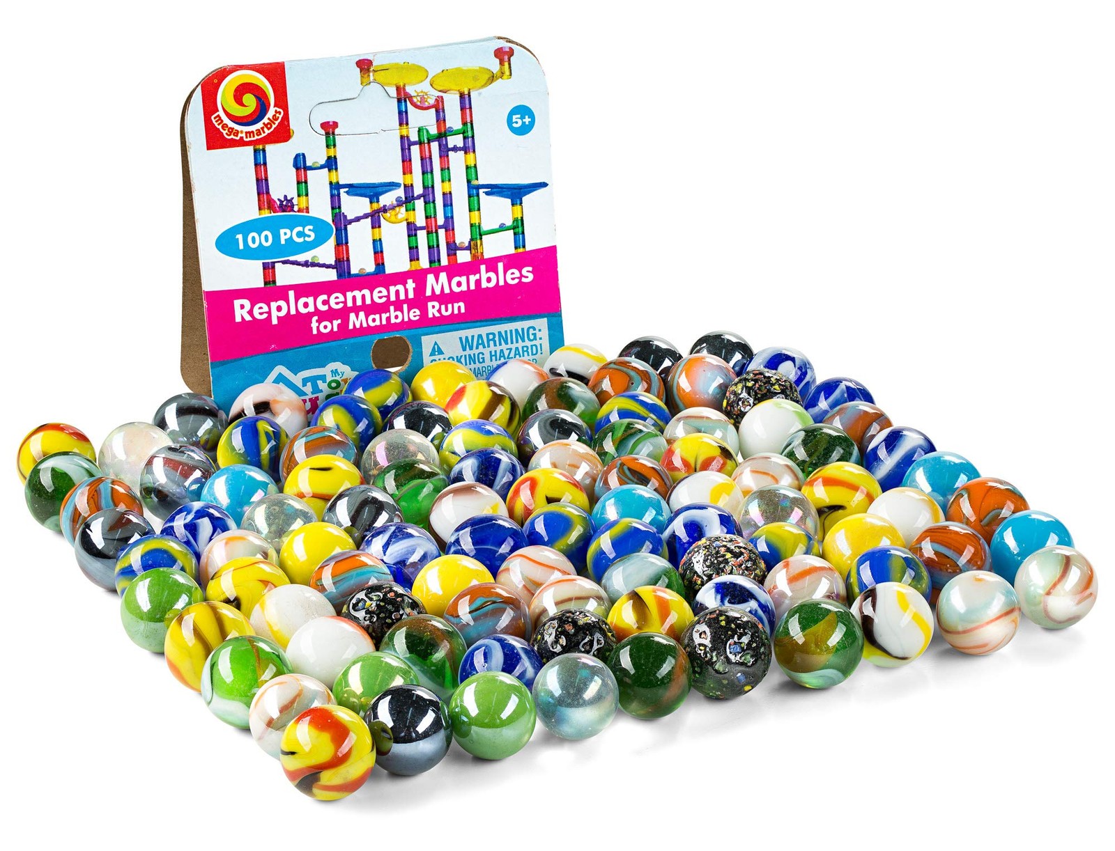 Replacement Marbles for Marble Run – Set of 100 – Assorted Colors – Size 9/16…
