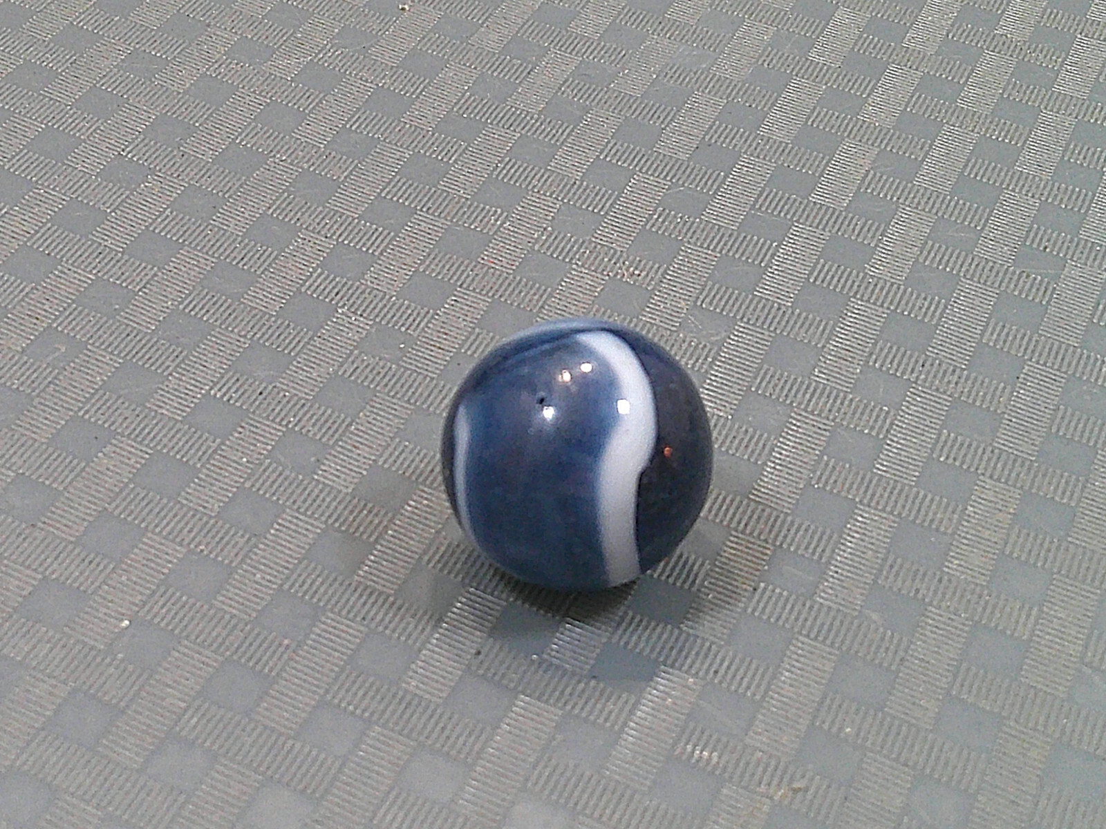 Vintage 1940s Dark Blue White Agate Marble Banger Shooter Boulder Bonker Masher