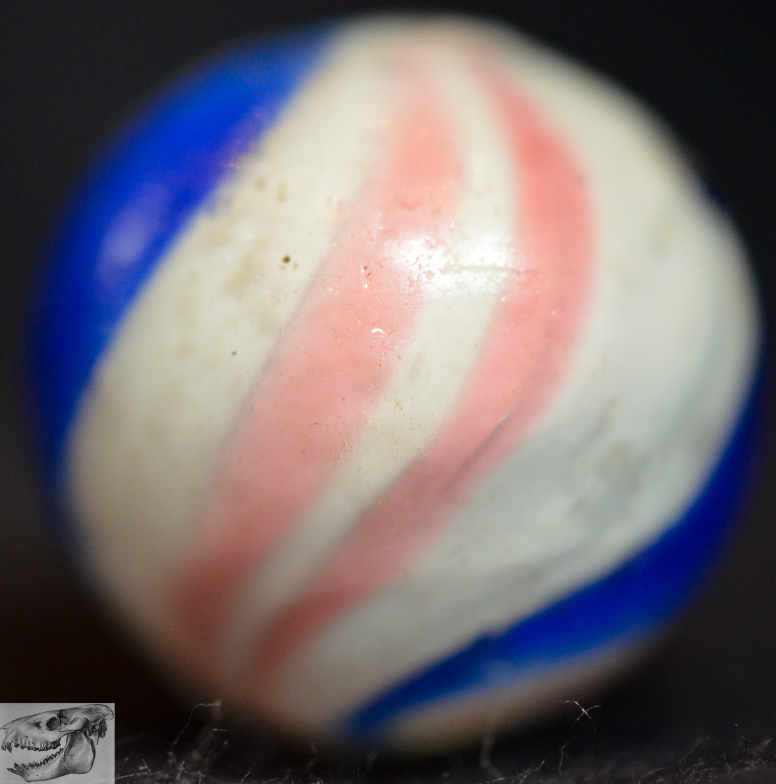 Handmade Peppermint Swirl Marble, 11/16 in, Good+, Germany 1860-1920, S1042