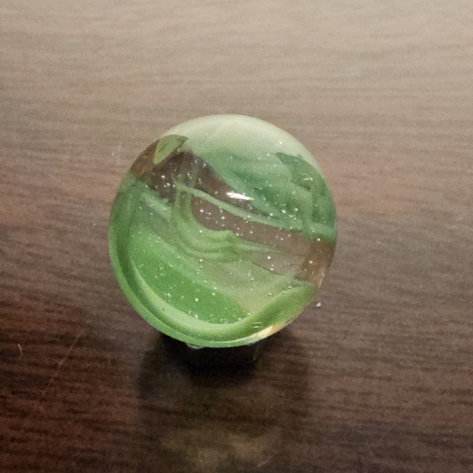 Vintage Vacor Green Spaghetti Ribbon .625″ Glass Marble