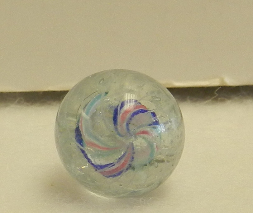 #18665m Peewee .49 Inches German Handmade Divided Ribbon Swirl Marble