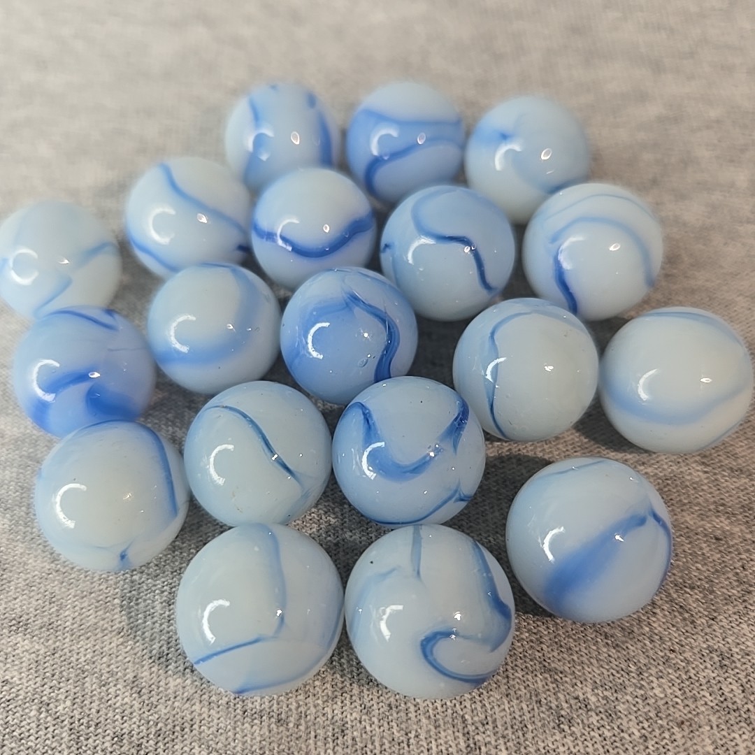 20 Peltier National Line Rainbo NLR Blue Baseball Pattern Marbles #002