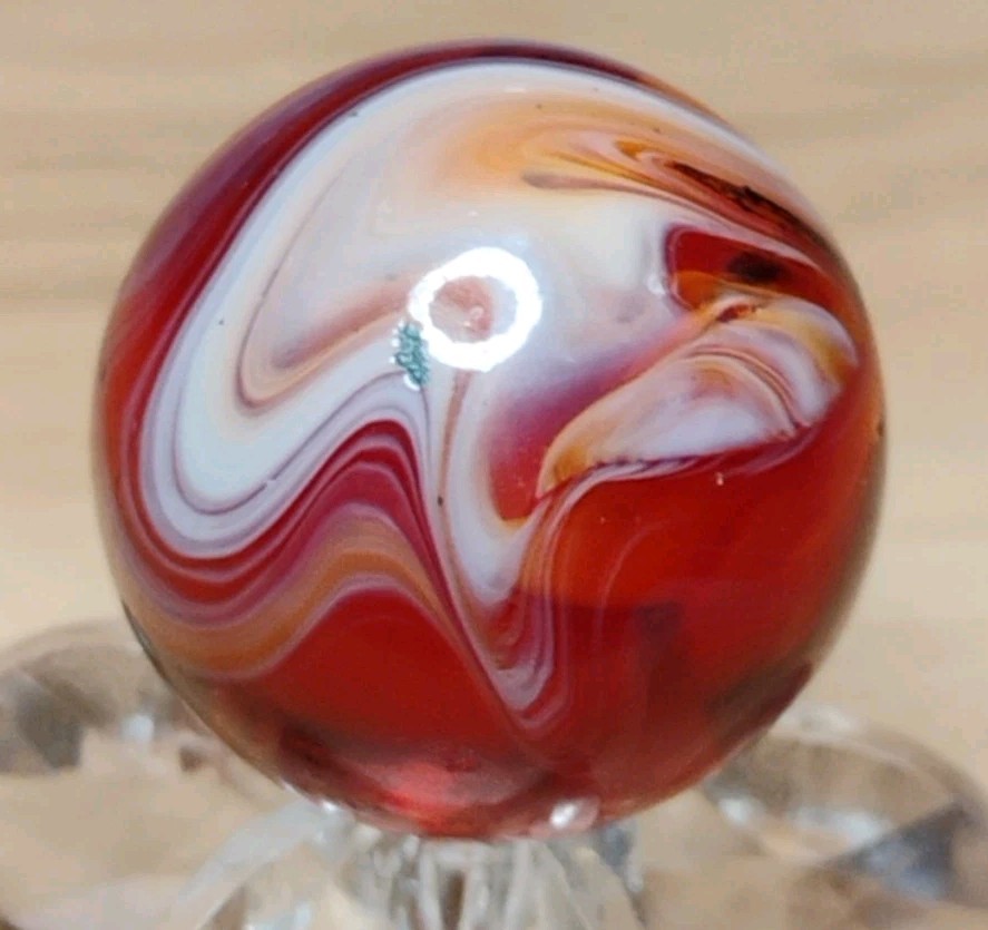 .67″ AVENTURINE💥 CHRISTENSEN/PELTIER MARBLES -ORANGE SLAG NM+ EXTREMELY RARE