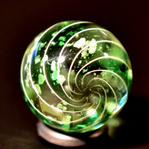 HOT HOUSE GLASS MARBLE/.992″-MICA LIME ICE-MICA PC.S THROUGHOUT,LIME,CELERY/FAST