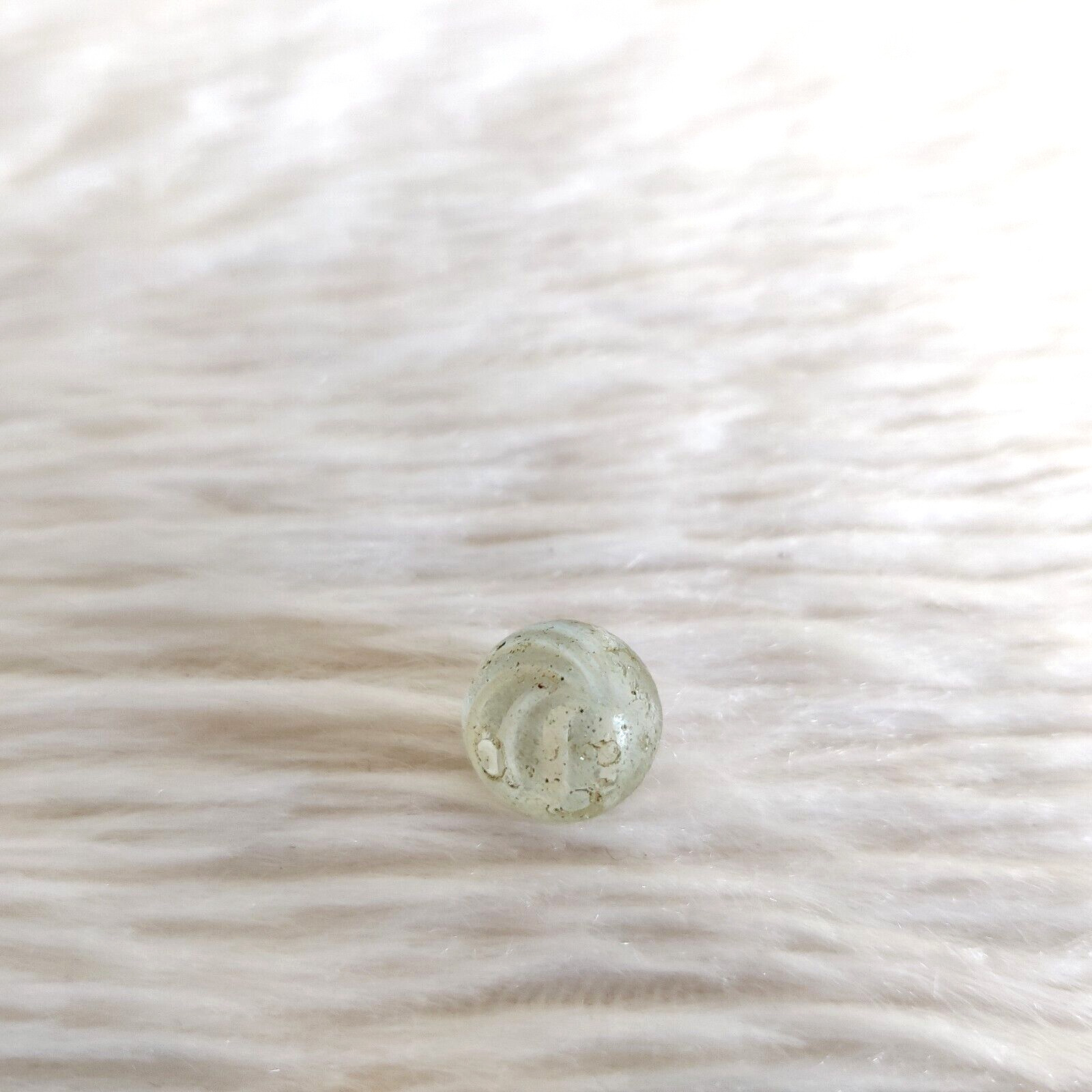 1920s Vintage Original Handmade Divided Core Swirl Clear Glass Marble 2Pcs GL662