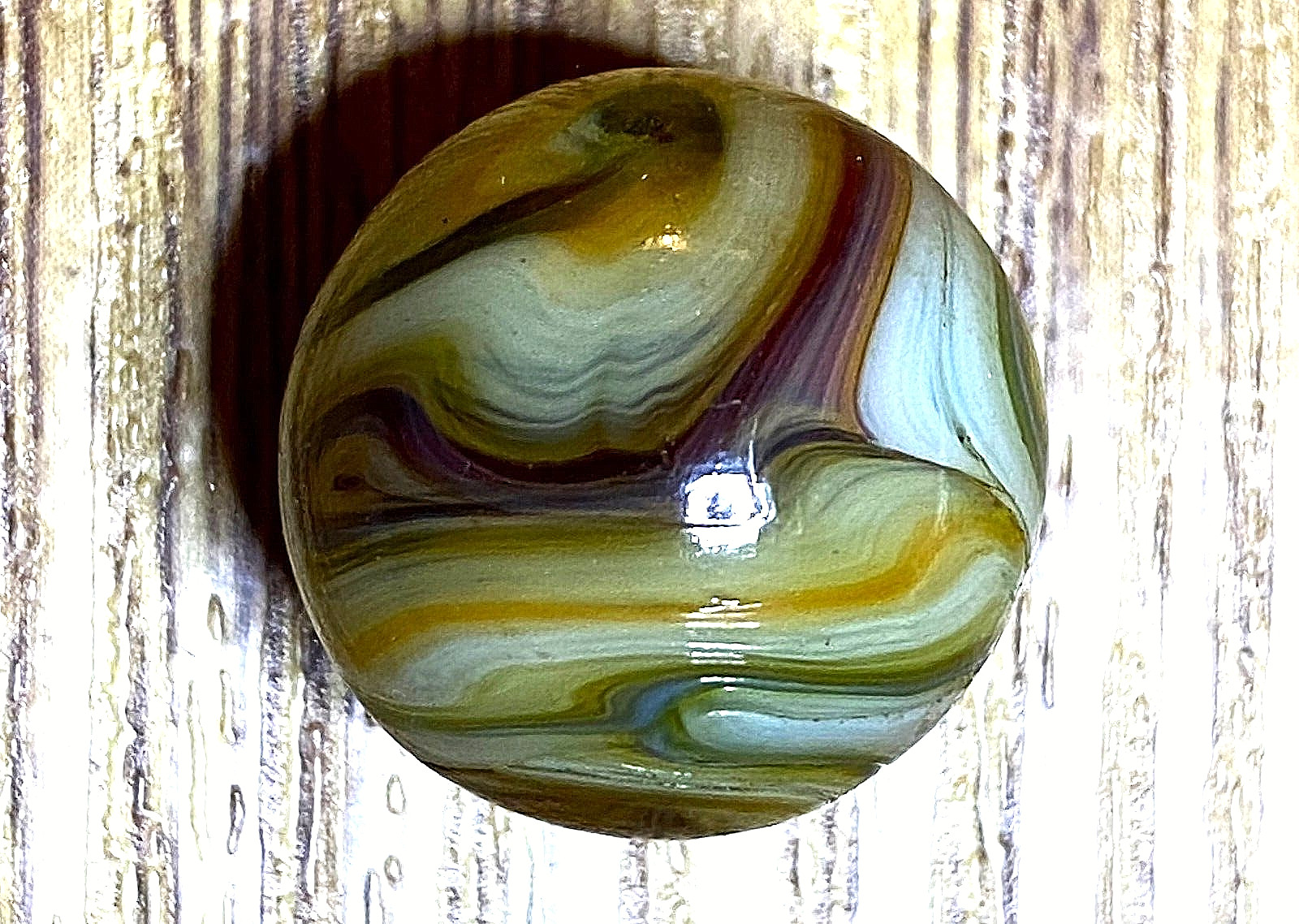DAS/CHAMPION/WV RAMS HEAD / SEAMED DARK COLORS SWIRLED MARBLE SHOOTER .70″ M282
