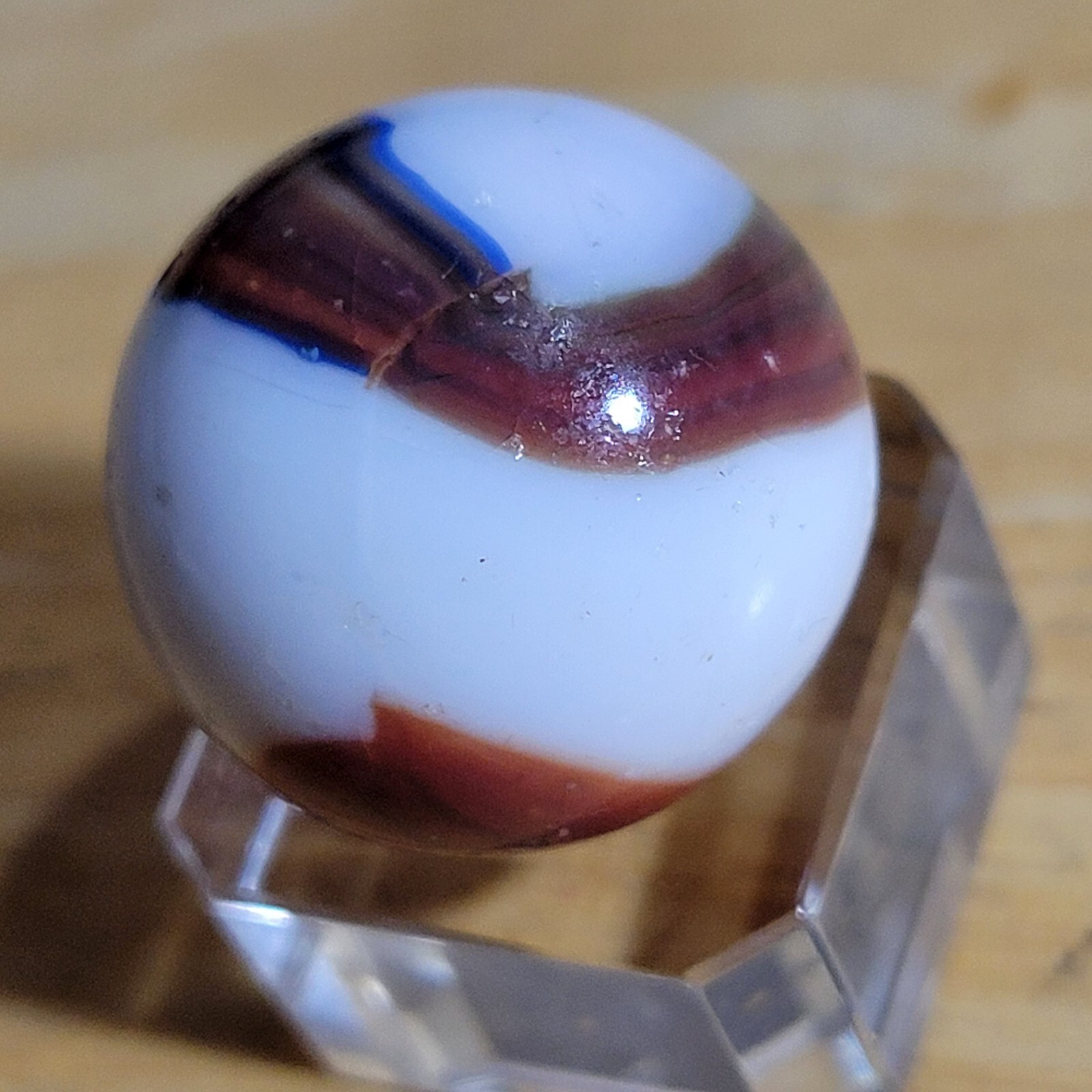 POLISHED MINT ! VHTF VINTAGE PELTIER OR MARBLE KING BOULDER SIZED .959″ 2B/30