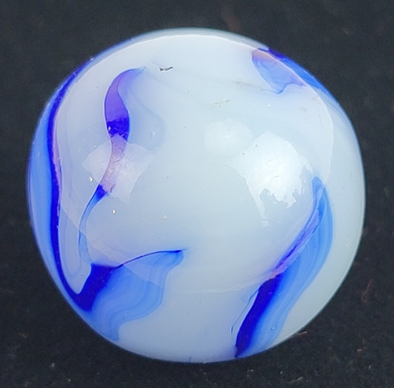 Alley Agate Co. HUGE Cobalt Blue Swirl SHOOTER Vintage Marble MINT! 7/8!!