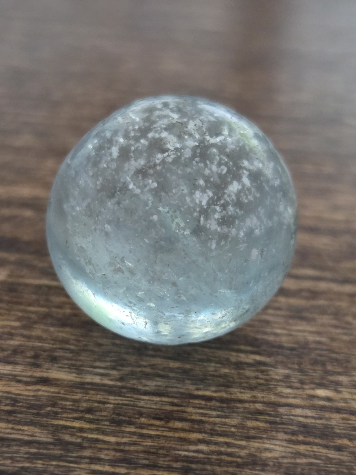 .91″ Vintage German Handmade Mica Marble Clear