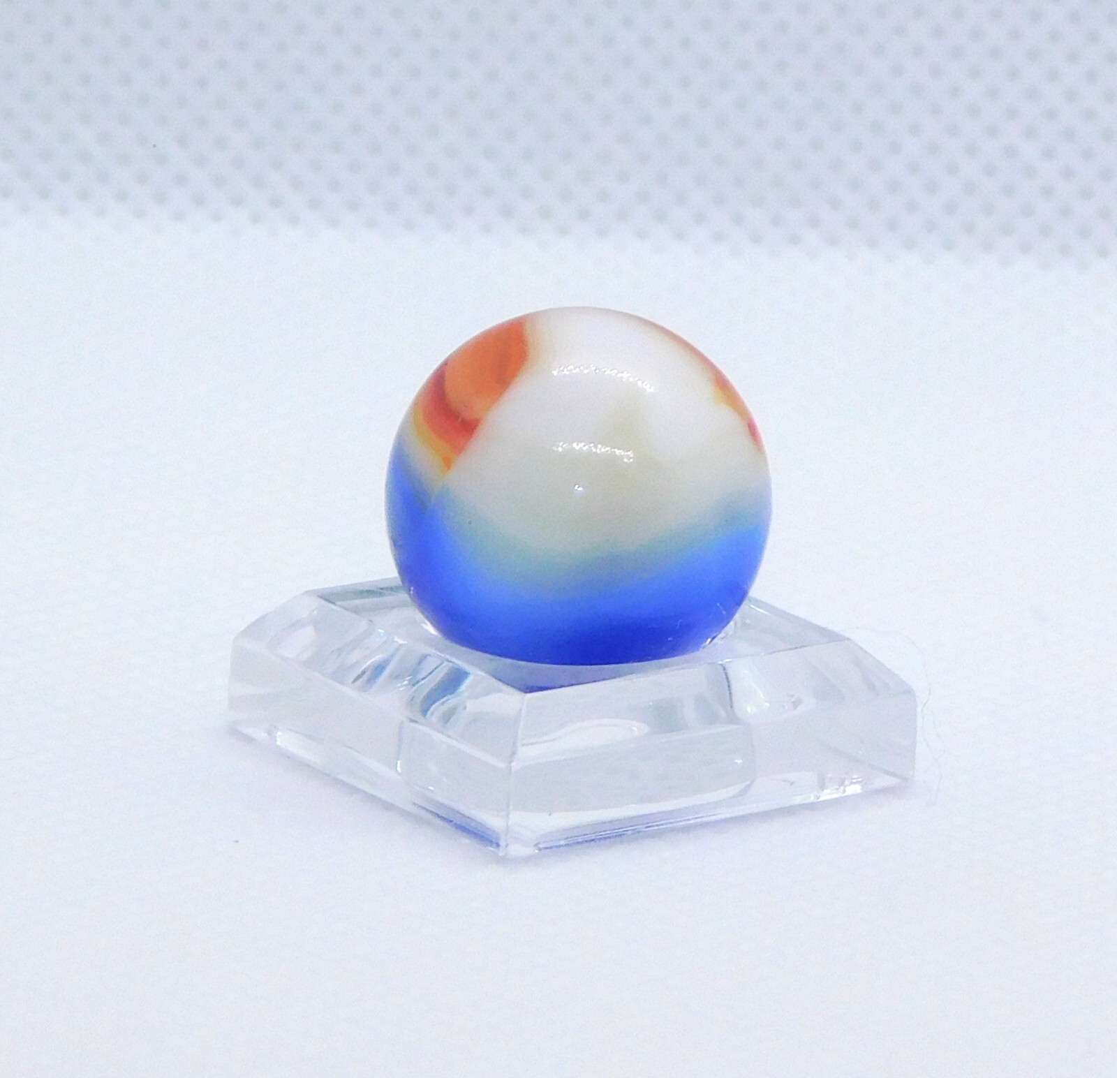 Vintage Glass Marble Patch Swirl Blue Red White Vitro Agate ‘V’ 0.69″ #0-118
