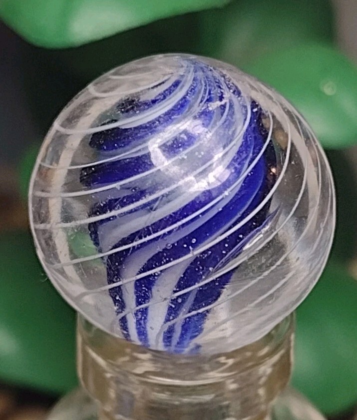 12+ Outer Bands Glass 2 Color Solid Core SWIRL .69″ Antique HTF GERMAN Marbles