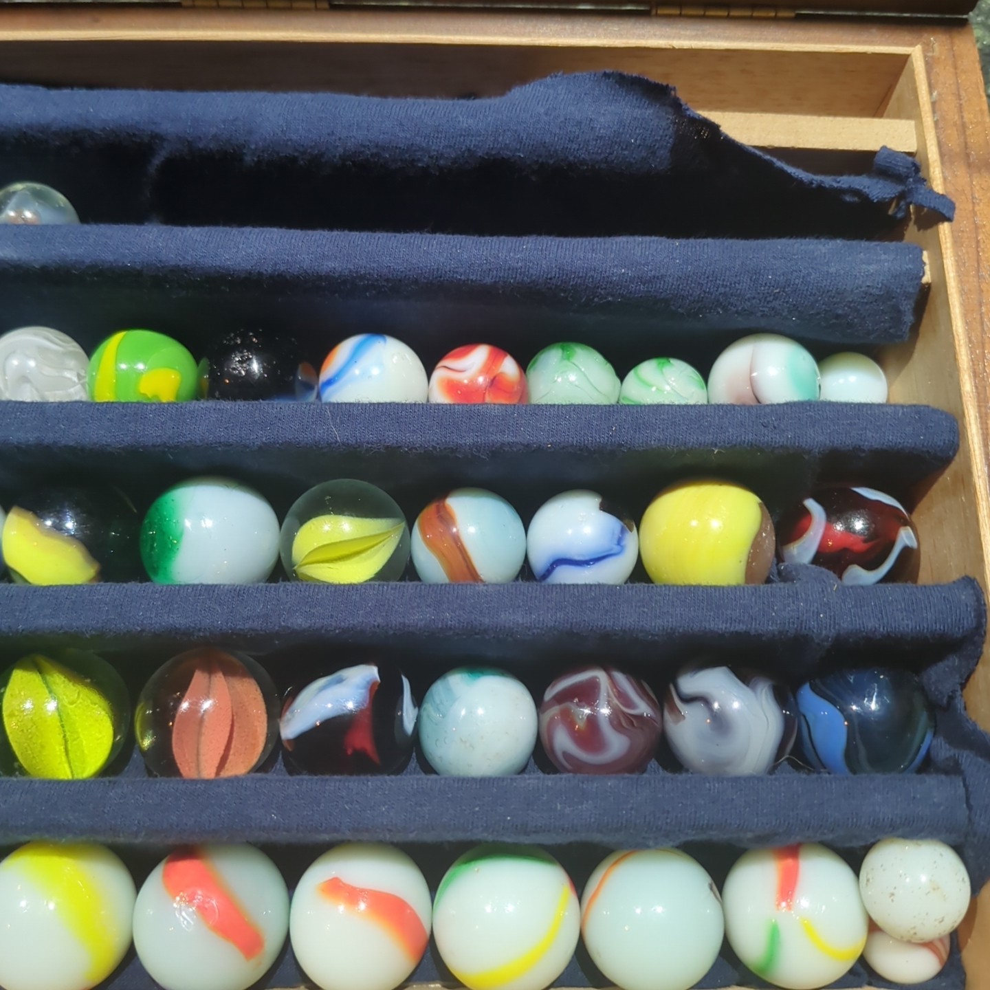 Lot Of Vintage Glass marbles. CAC, Akron agate, Peltier, Vitro Etc. 47 Total