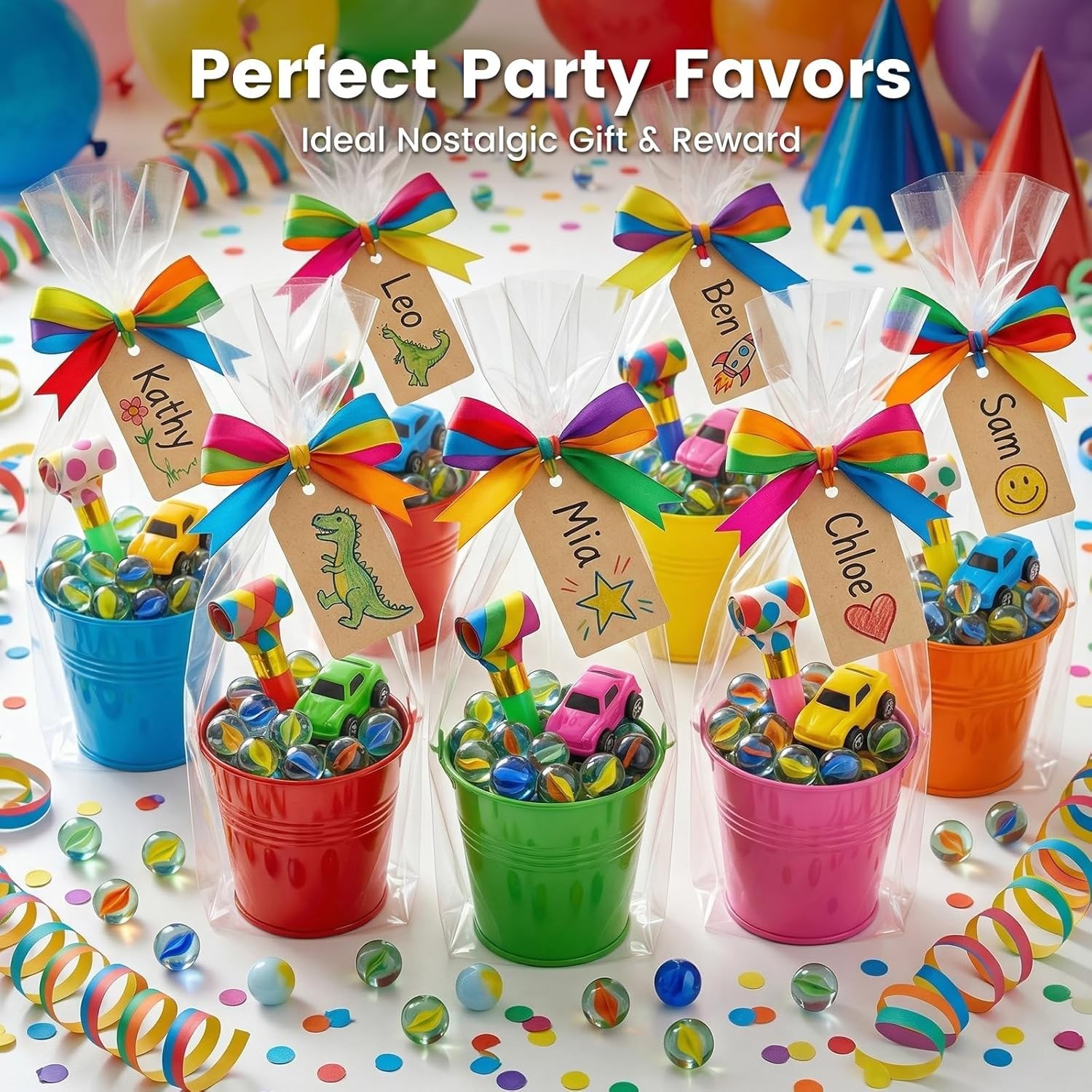 60pc Colorful Glass Marbles 0.6 inch – Perfect for Kids’ Games and DIY Decor