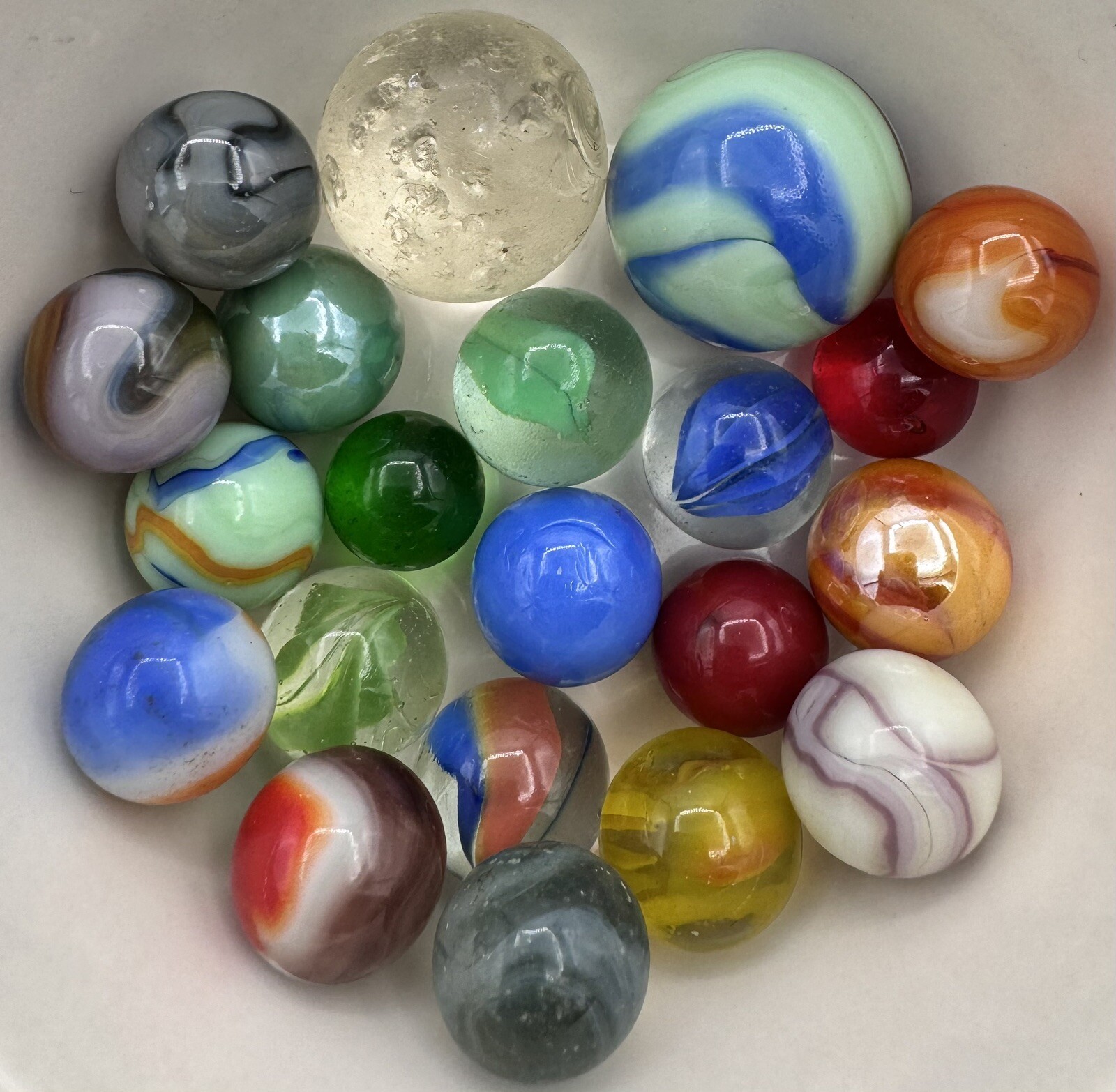 Vintage Marble Lot Of MARBLES UV Reactive Cadmium Uranium Lot #34