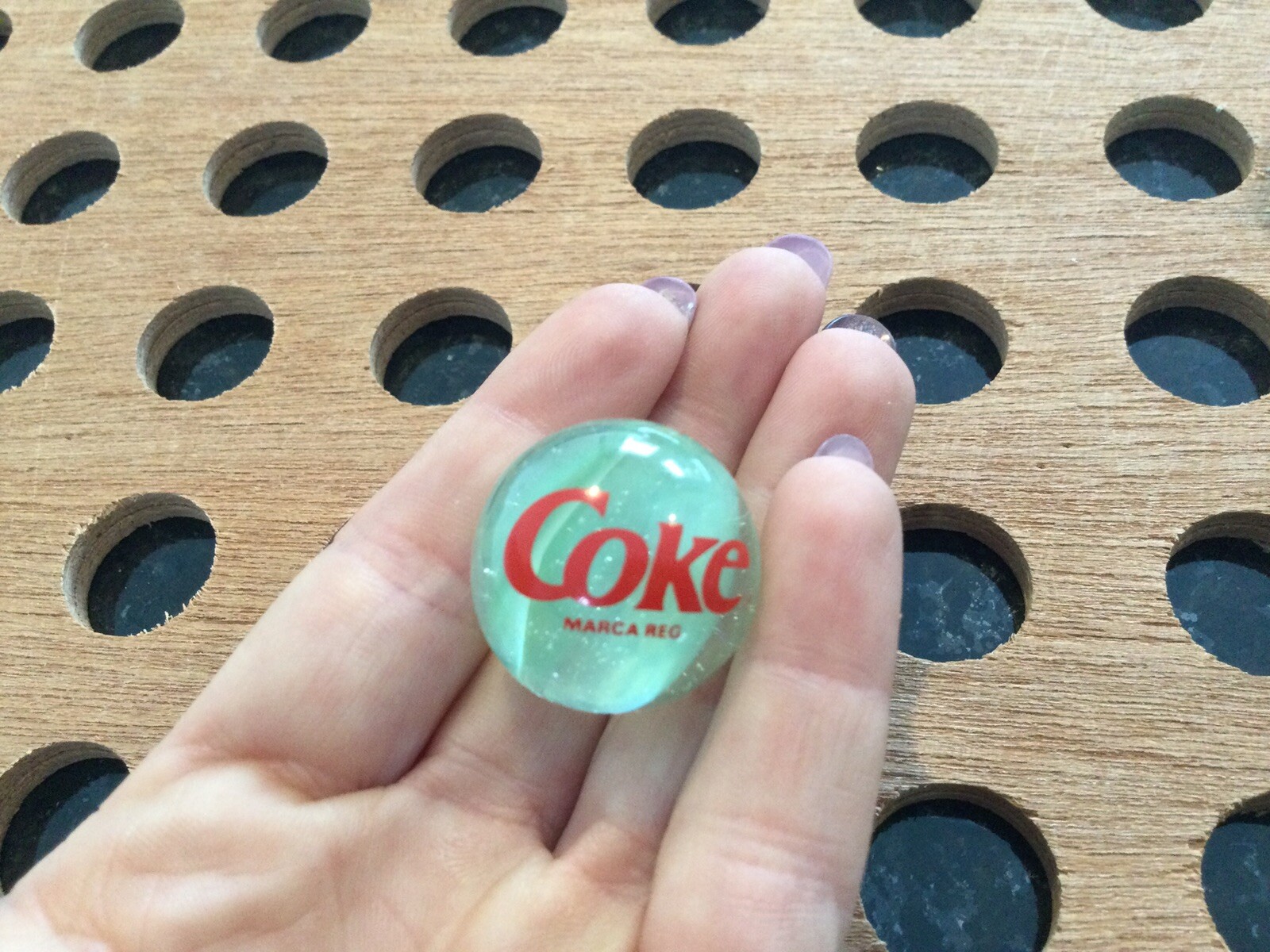 Vintage | Coca-Cola Glass Marble | Green & Clear | 1991