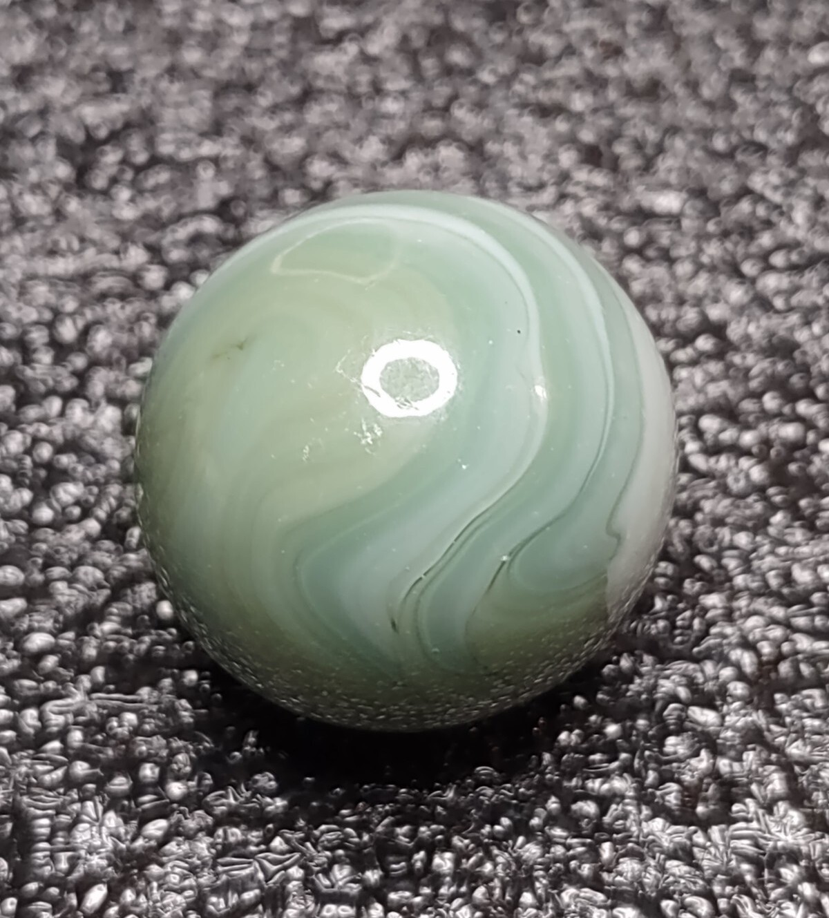 NM- .87″ TriColor Teal Green Opaque Swirl Alley Agate ? Glass Vintage Marbles