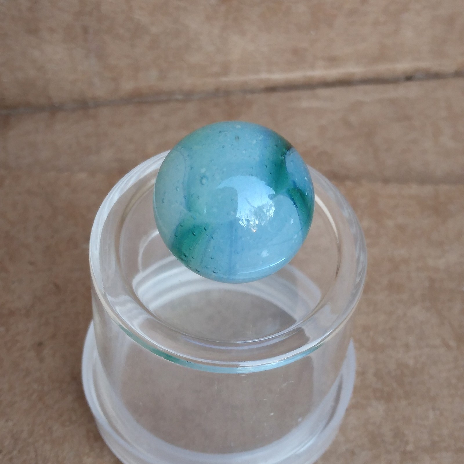 .57″ Vintage Rainbo Marble- Seedy Blue Green- Kokomo Peltier