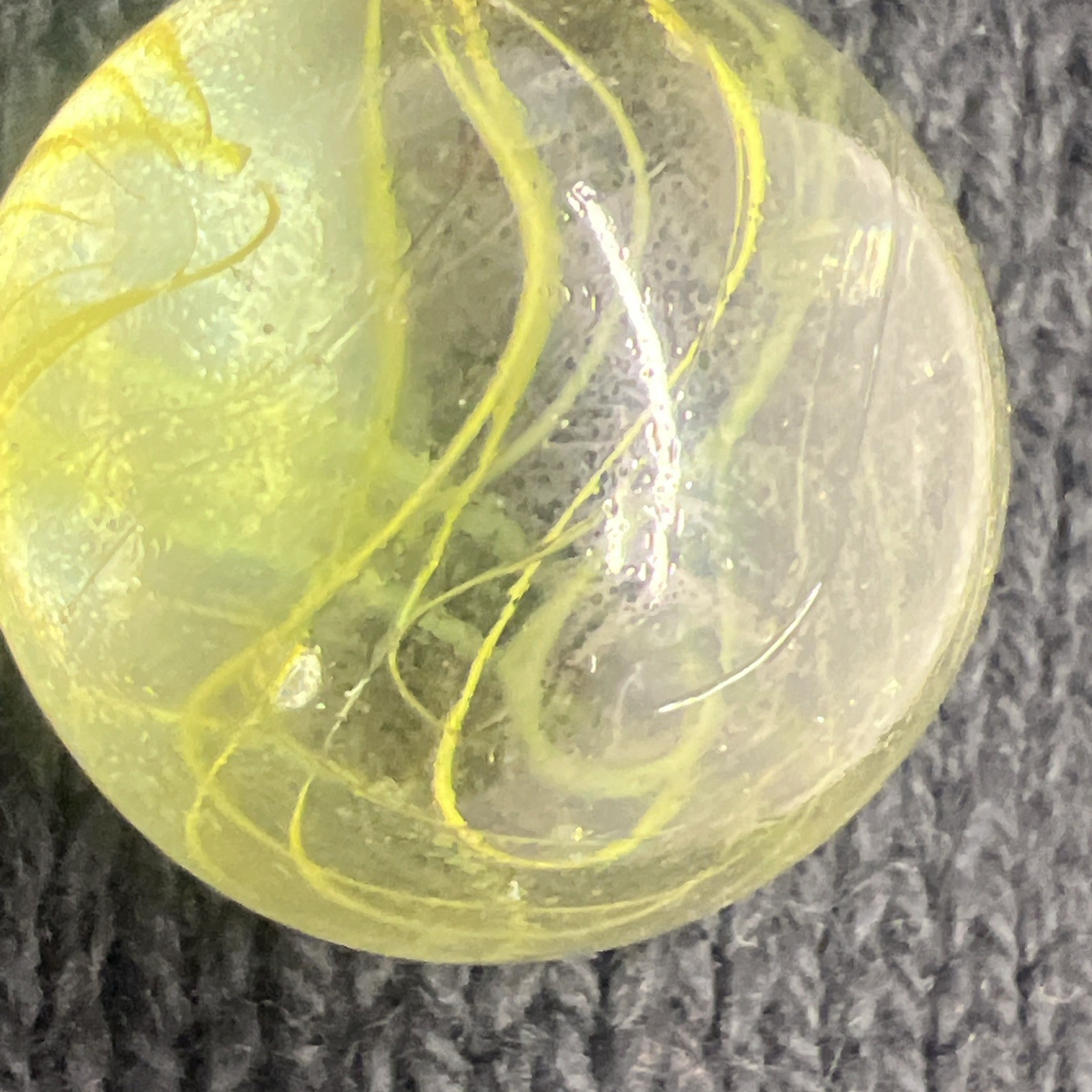 2 35mm Marbles glass ball Clear Yellow/ Red Giant HUGE Swirl