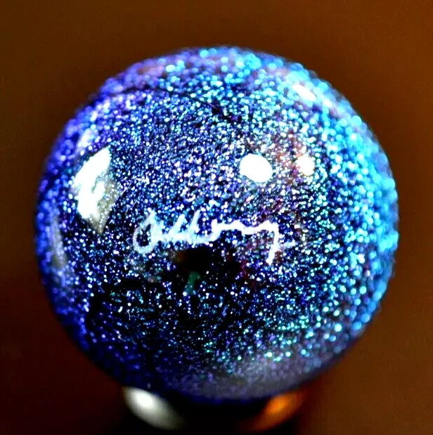 JAMES ALLOWAY GLASS MARBLE/DICHROIC STARDUST IN SAPPHIRE/ROYAL-2 SIZES AVAILABLE