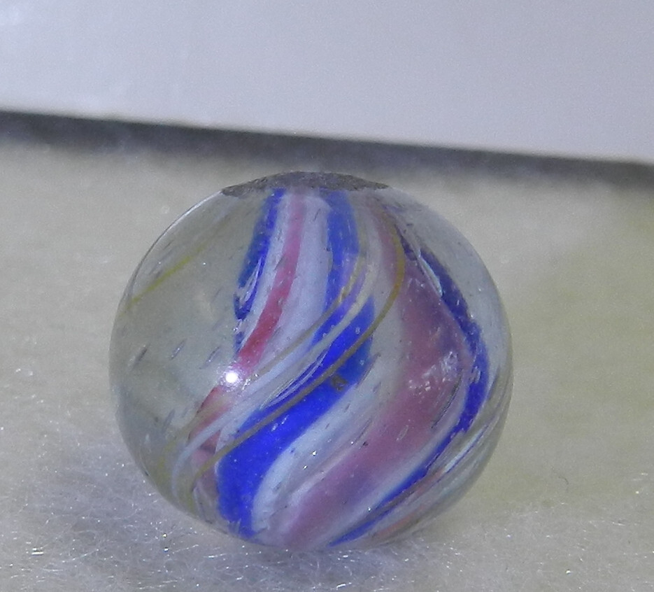 #18806m Vintage German Handmade Solid Core Swirl Marble .54 Inches NM+