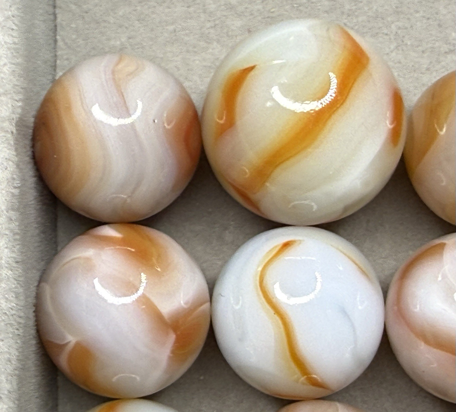 Lot Of 9 Champion Swirl Marbles .57” To .70” NM(+) To Mint